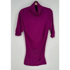 French Connection Turtleneck Sweater Dress Purple Short Sleeve Soft Comfy Size S